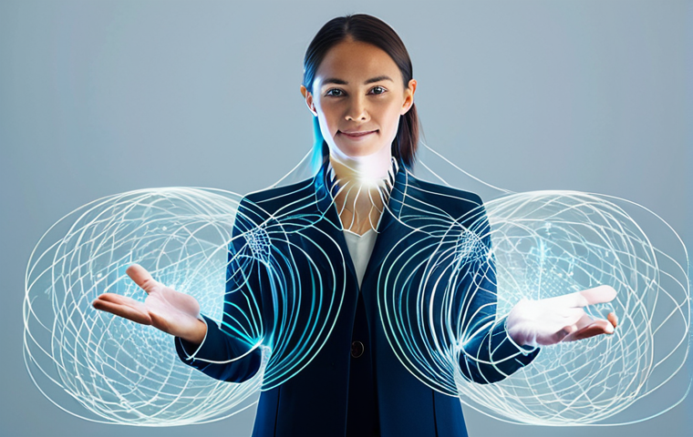 A professional individual, fully clothed, appropriate attire, professional dress, engaging with an ethereal, glowing holographic interface that displays a dynamic network of interconnected ideas and content concepts. The individual has a look of profound clarity and inspiration, gesturing confidently with perfectly formed hands towards the evolving ideas. The setting is a modern, minimalist creative studio bathed in soft, natural light, with subtle technological elements in the background, conveying an atmosphere of innovation and productivity. This image embodies overcoming creative block and a transformed workflow. Professional photography, high-resolution, sharp focus, vibrant colors, clean aesthetic, safe for work, appropriate content, perfect anatomy, correct proportions, natural pose, well-formed hands, proper finger count, natural body proportions, modest clothing, family-friendly.